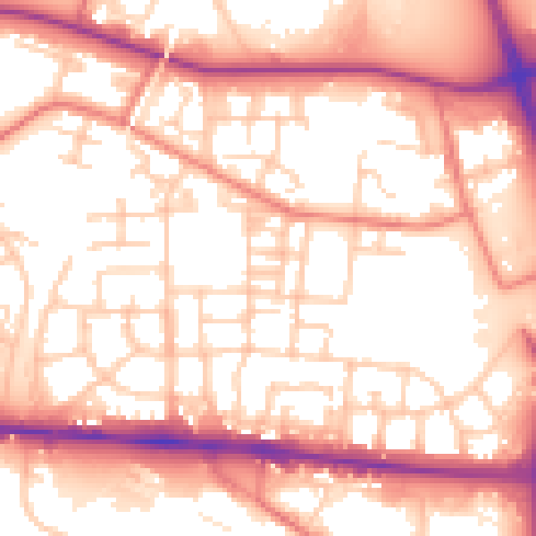 Daytime road noise heatmap for M11 3RG