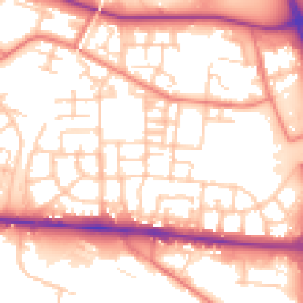 Daytime road noise heatmap for M11 3RW