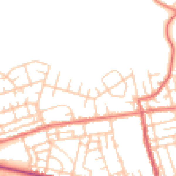 Daytime road noise heatmap for M11 4LU