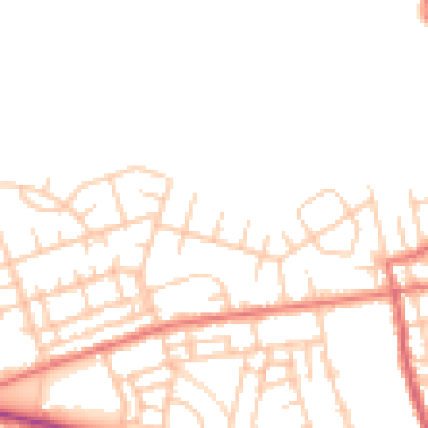 Daytime road noise heatmap for M11 4LY
