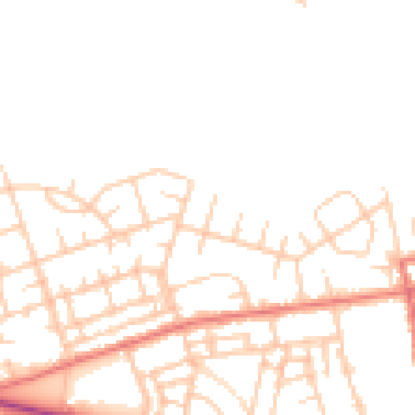 Daytime road noise heatmap for M11 4LZ