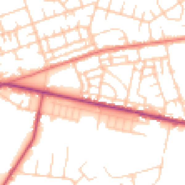 Daytime road noise heatmap for M11 4RL