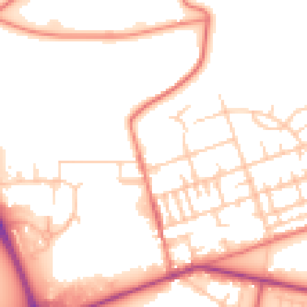 Daytime road noise heatmap for M11 4TW