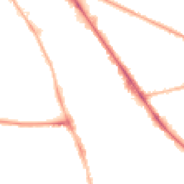 Night-time road noise heatmap for M13 0BH