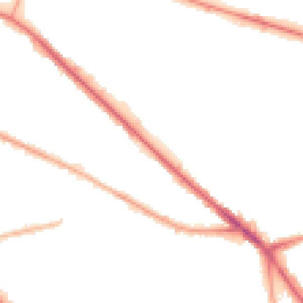 Night-time road noise heatmap for M13 0BR