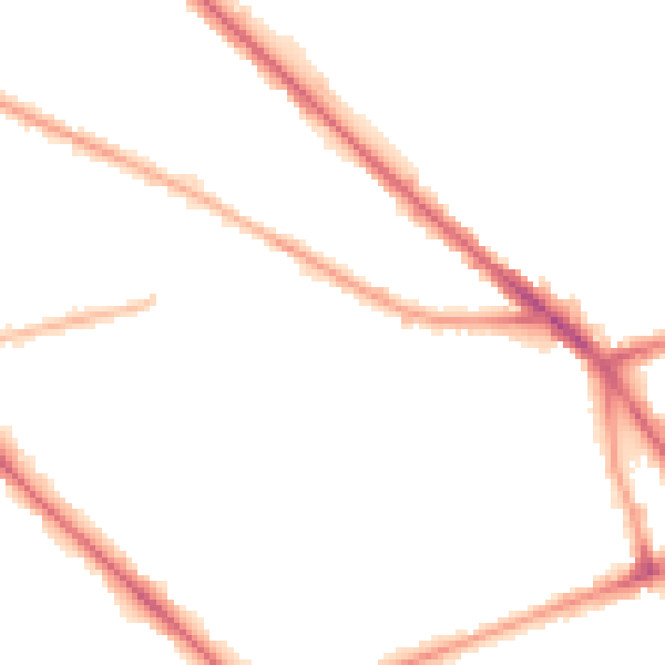 Night-time road noise heatmap for M13 0DJ