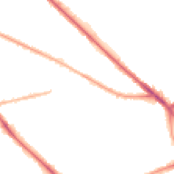 Night-time road noise heatmap for M13 0DL