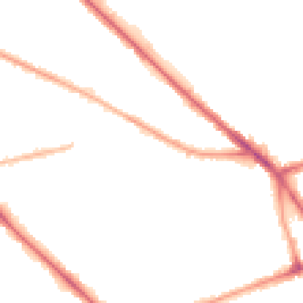 Night-time road noise heatmap for M13 0DS