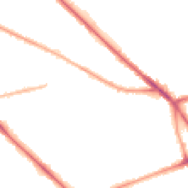 Night-time road noise heatmap for M13 0DT