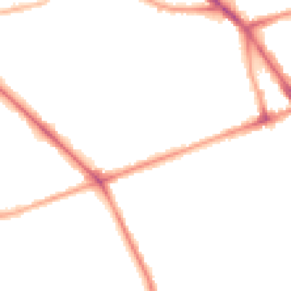 Night-time road noise heatmap for M13 0ZG