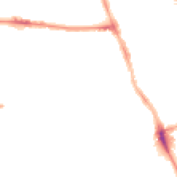 Night-time road noise heatmap for M14 4AX