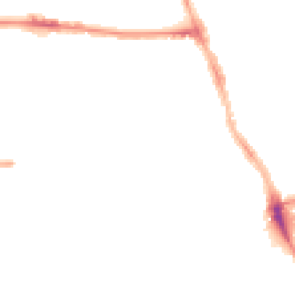 Night-time road noise heatmap for M14 4BD