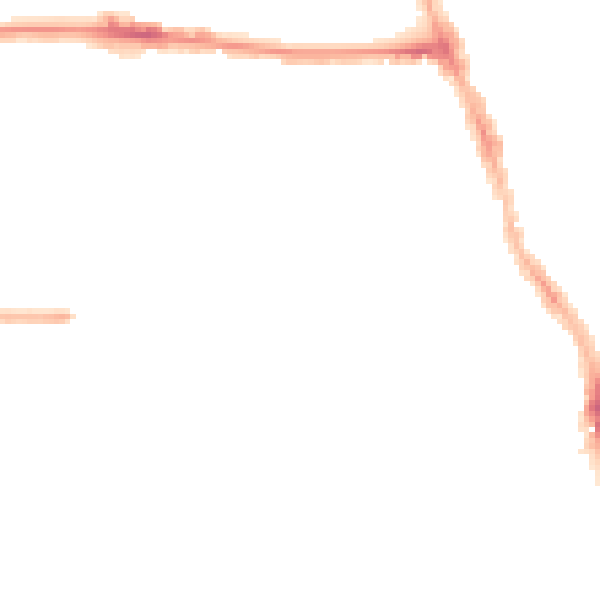 Night-time road noise heatmap for M14 4BE