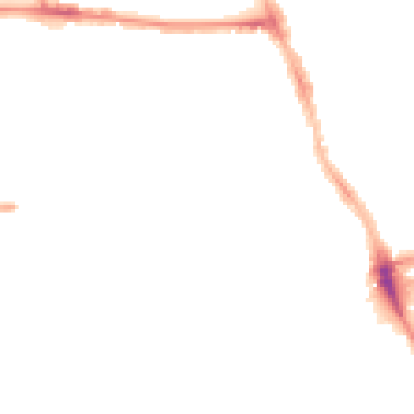 Night-time road noise heatmap for M14 4BH
