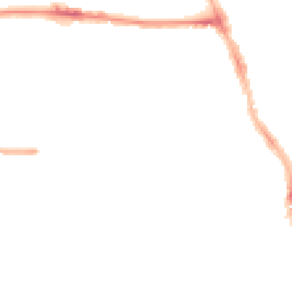 Night-time road noise heatmap for M14 4BJ