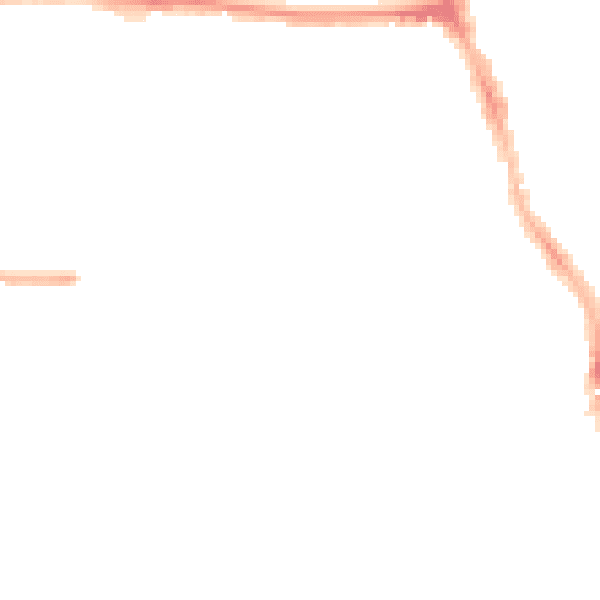 Night-time road noise heatmap for M14 4BN