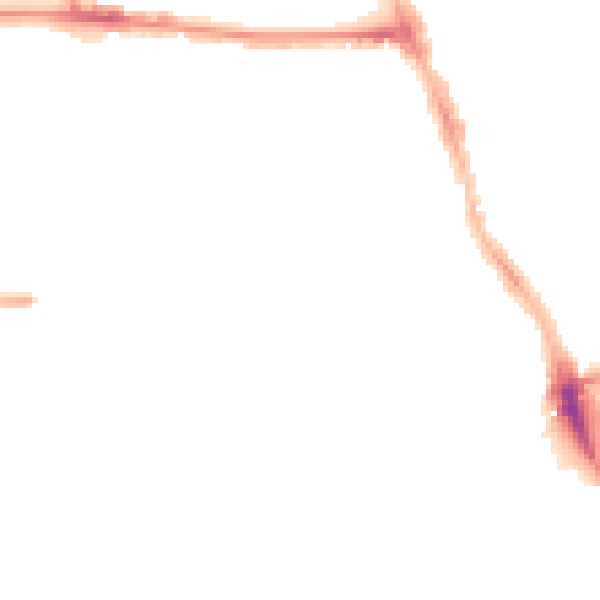 Night-time road noise heatmap for M14 4BP