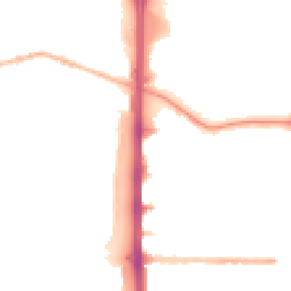 Night-time road noise heatmap for M14 4BR