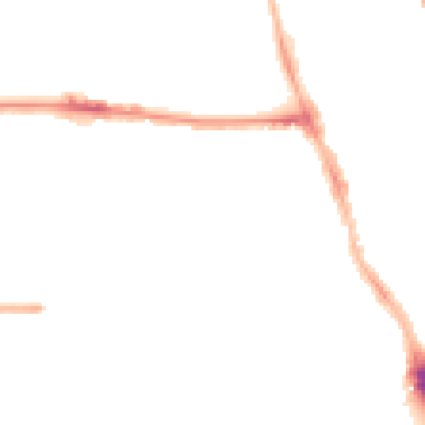 Night-time road noise heatmap for M14 4BX