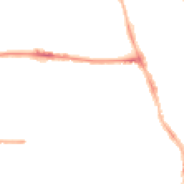 Night-time road noise heatmap for M14 4BY