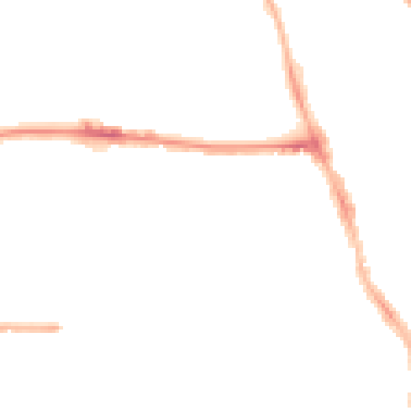 Night-time road noise heatmap for M14 4BZ