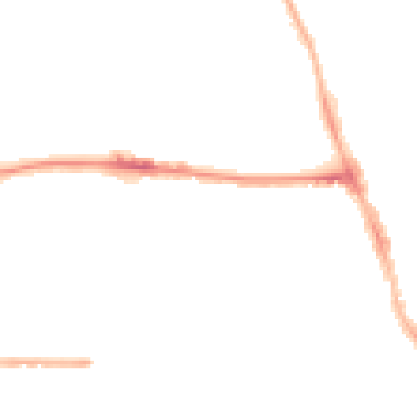Night-time road noise heatmap for M14 4DE