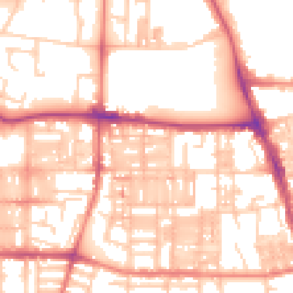 Daytime road noise heatmap for M14 4DF