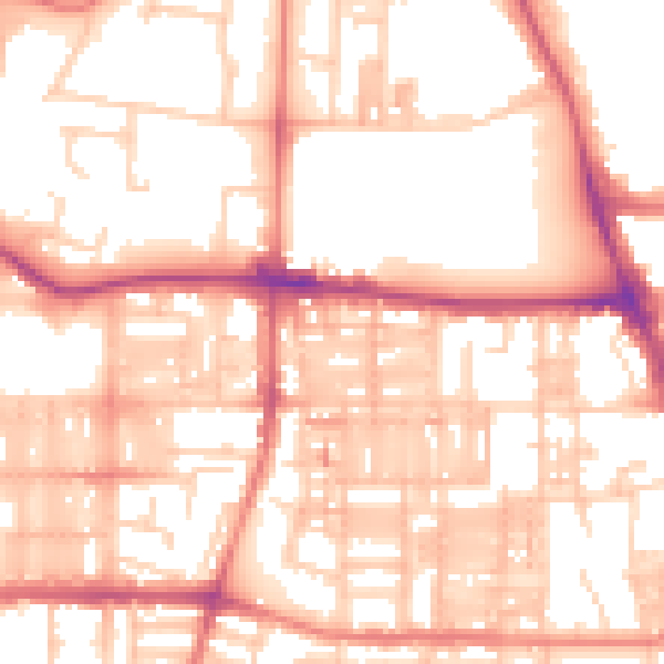 Daytime road noise heatmap for M14 4DJ