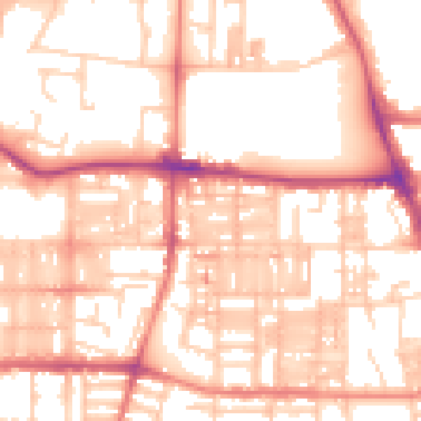 Daytime road noise heatmap for M14 4DL