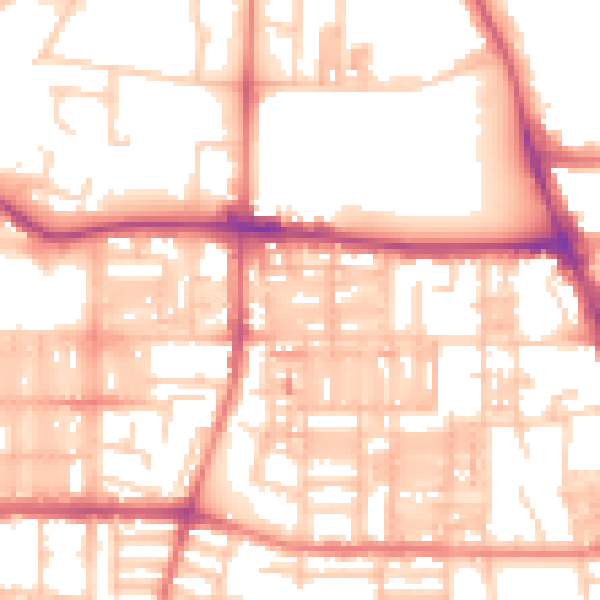 Daytime road noise heatmap for M14 4DP
