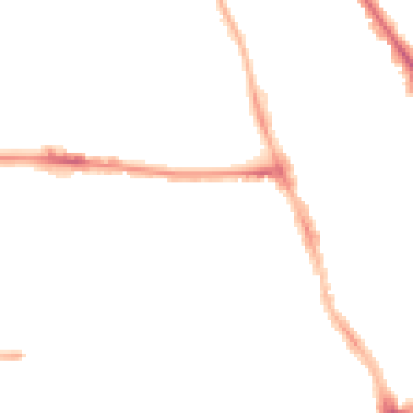 Night-time road noise heatmap for M14 4EB