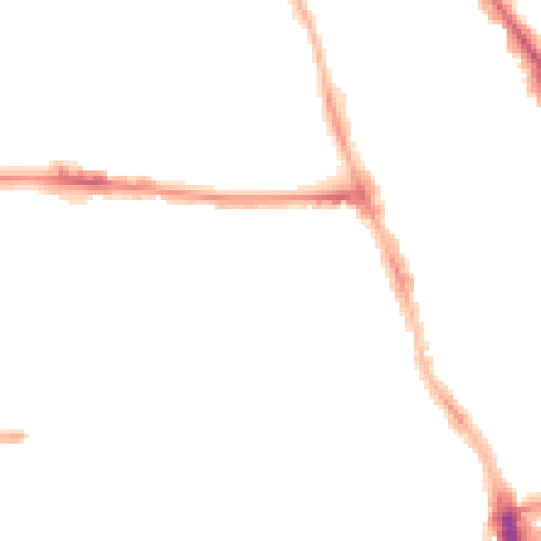 Night-time road noise heatmap for M14 4EE
