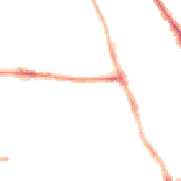 Night-time road noise heatmap for M14 4EN