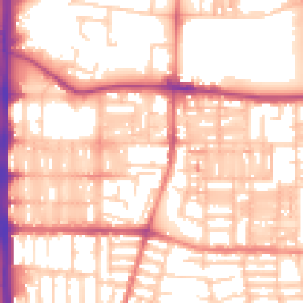 Daytime road noise heatmap for M14 4ER