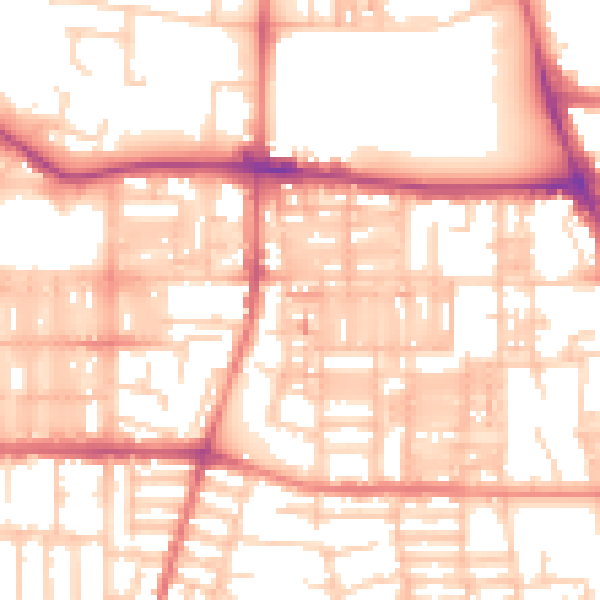 Daytime road noise heatmap for M14 4FU