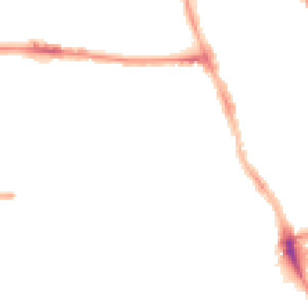Night-time road noise heatmap for M14 4HG