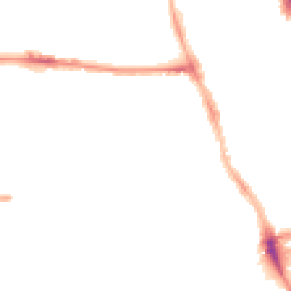 Night-time road noise heatmap for M14 4HN