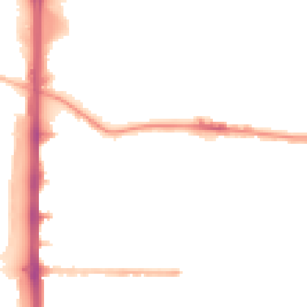 Night-time road noise heatmap for M14 4NE
