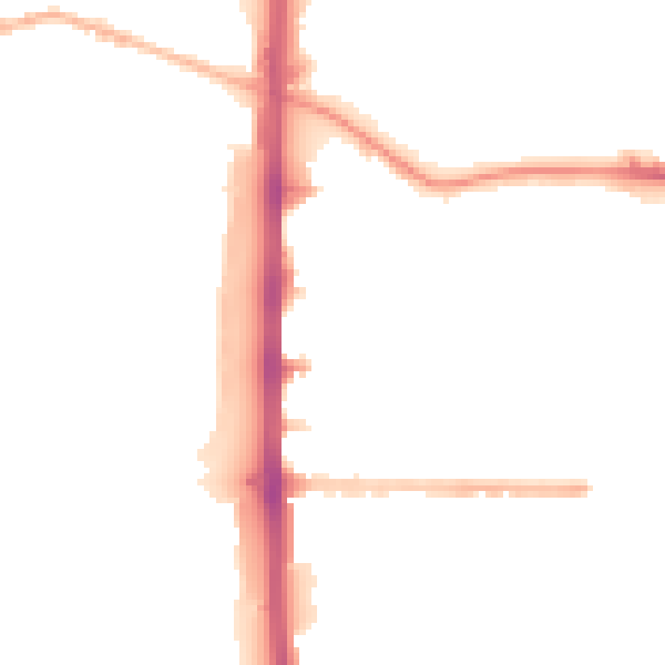 Night-time road noise heatmap for M14 4SB