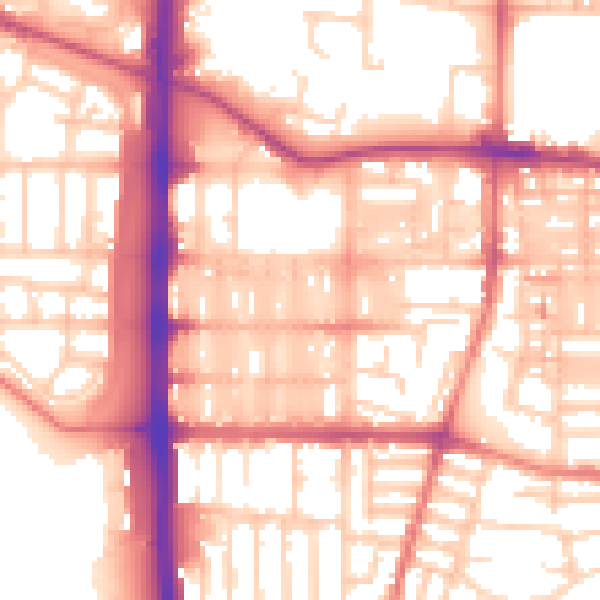 Daytime road noise heatmap for M14 4UD