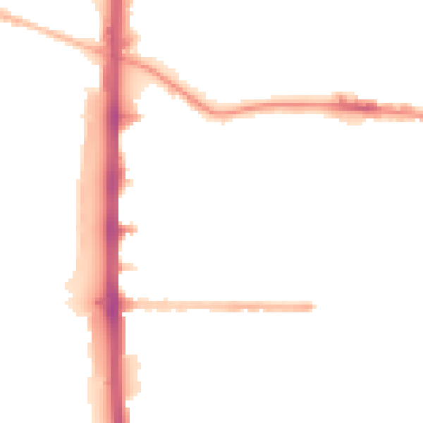 Night-time road noise heatmap for M14 4UD
