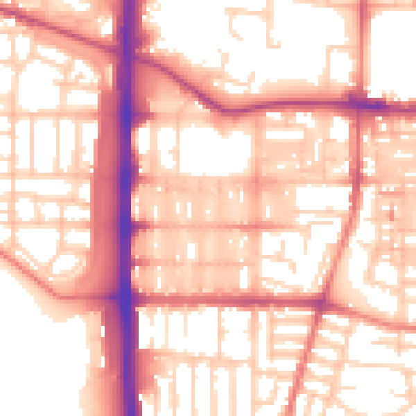 Daytime road noise heatmap for M14 4UG