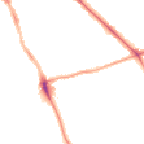Night-time road noise heatmap for M14 5AU