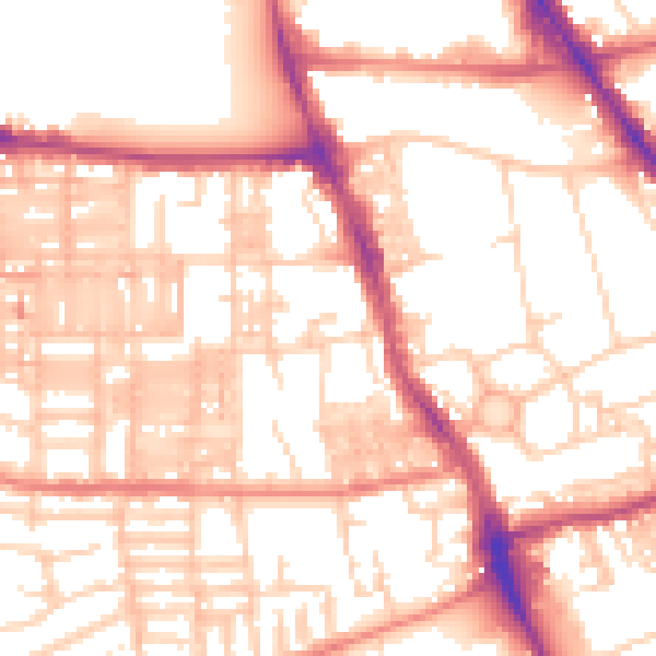 Daytime road noise heatmap for M14 5DY