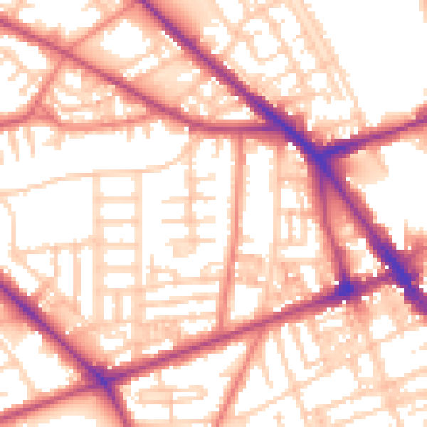Daytime road noise heatmap for M14 5GU