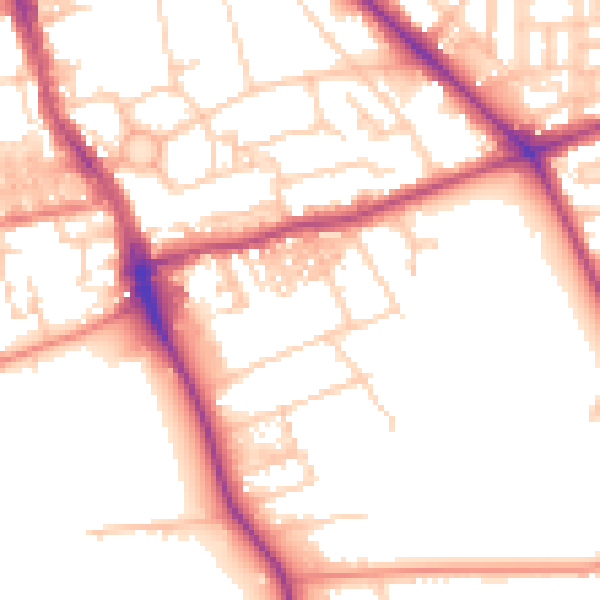 Daytime road noise heatmap for M14 5GZ