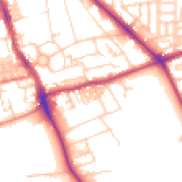 Daytime road noise heatmap for M14 5HU