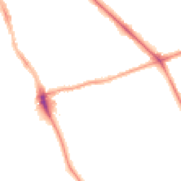 Night-time road noise heatmap for M14 5HU