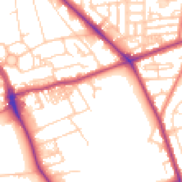 Daytime road noise heatmap for M14 5HX