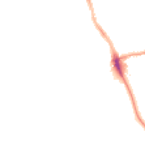 Night-time road noise heatmap for M14 5NW